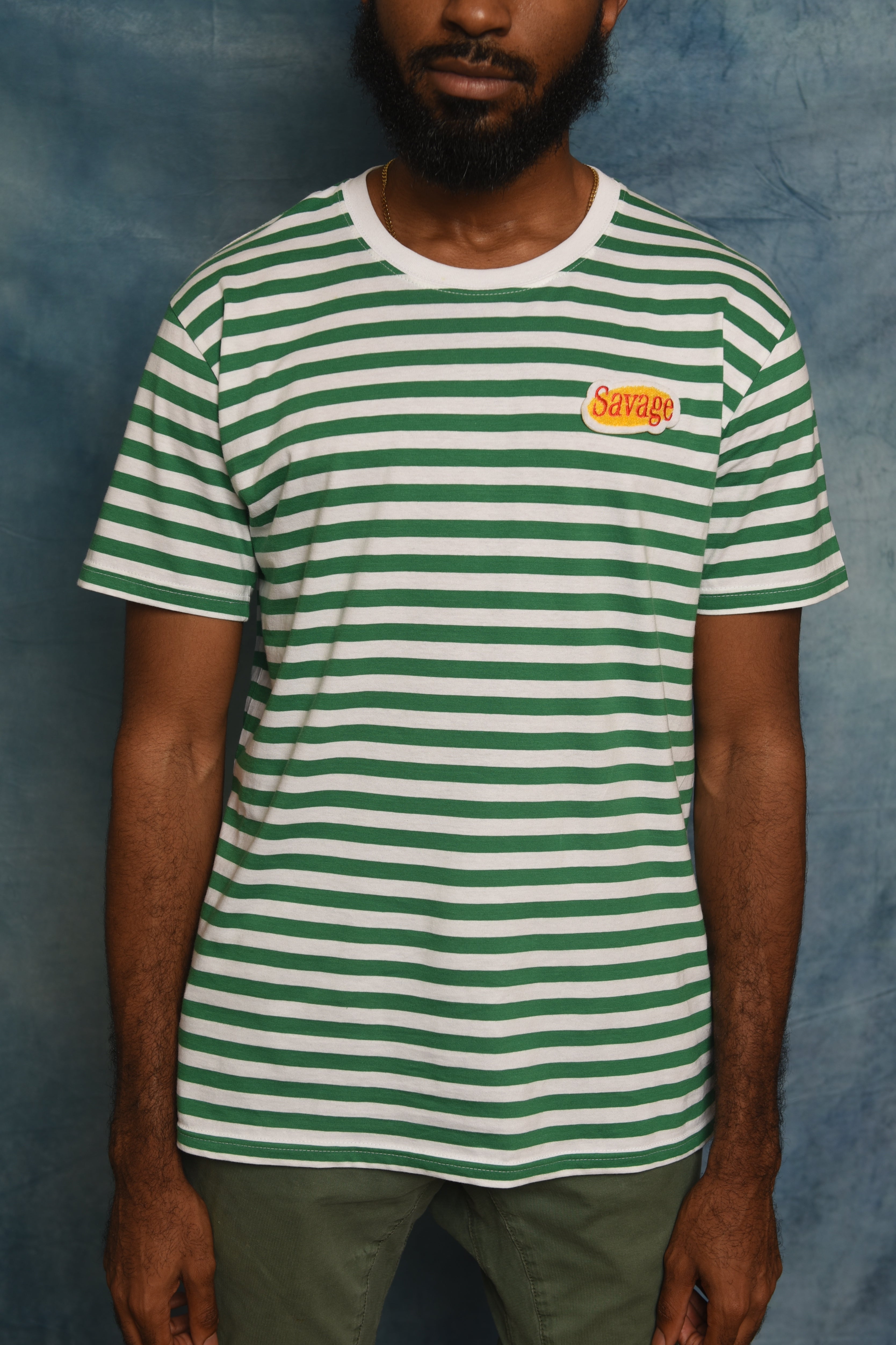 Green Savage Stripe Shirt